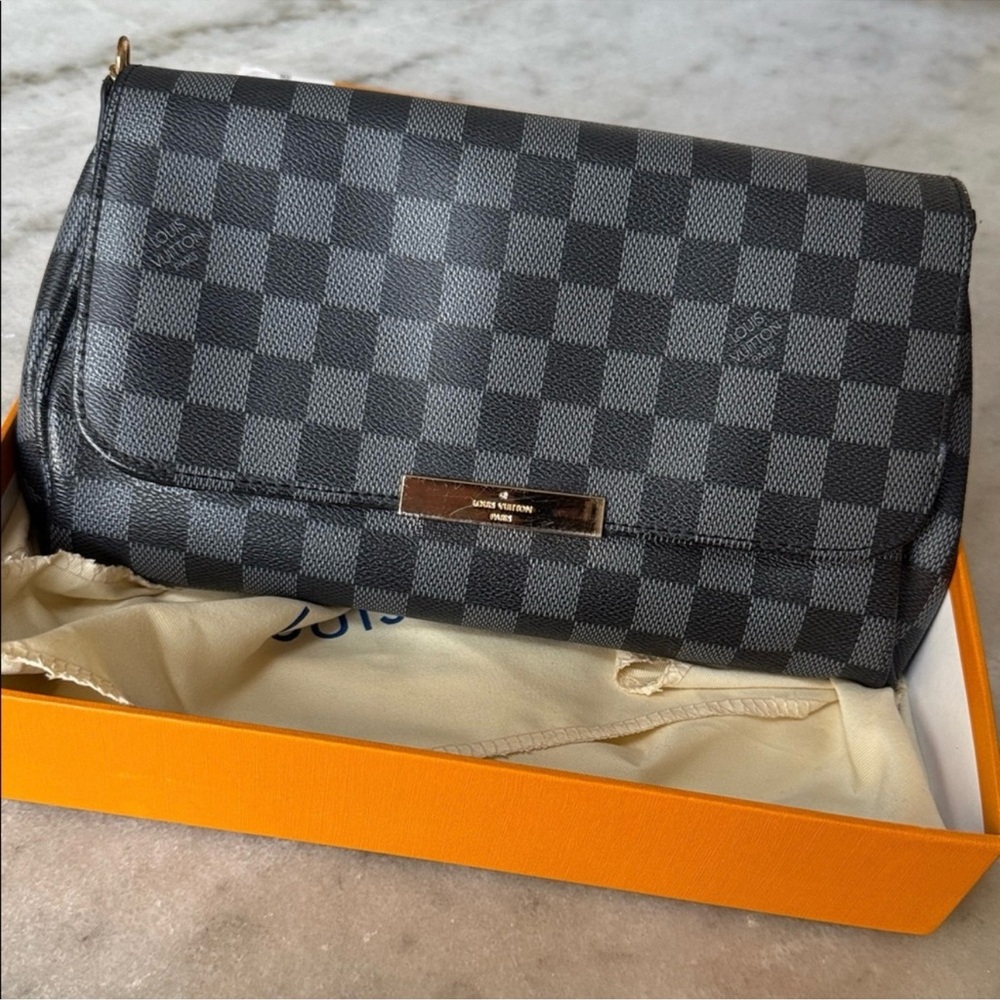 Louis Vuitton Gray Checkered Crossbody Bag